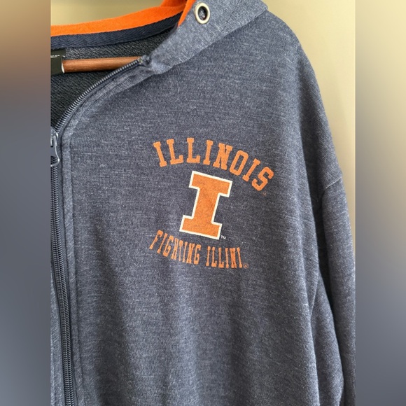 ILLINOIS FIGHTING ILLINI ADULT SZ L FULL ZIPPER U OF I Jacket - Picture 3 of 9